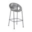 Tabouret de bar d'extérieur en acier 30 "avec corde grise Van - ensemble de 4-948904175-948904173