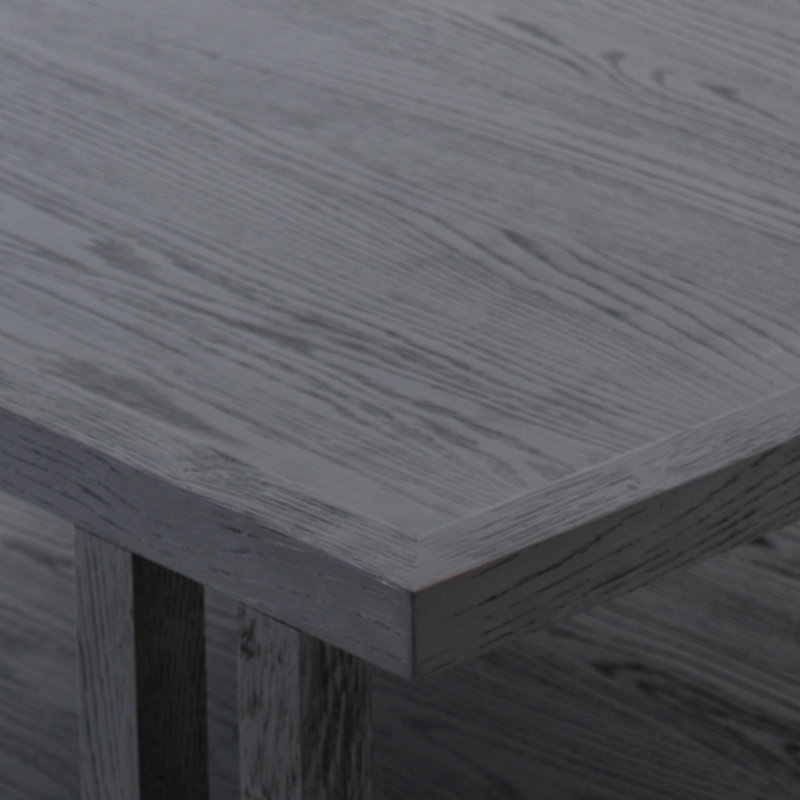 Black Solid Wood Square Coffee Table with Shelf