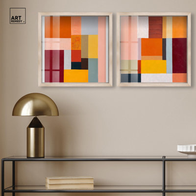 Weight of a Color Set Shadowbox Print Colorful Wall Decor Set by Art Remedy, Black Frame, 12 x 12