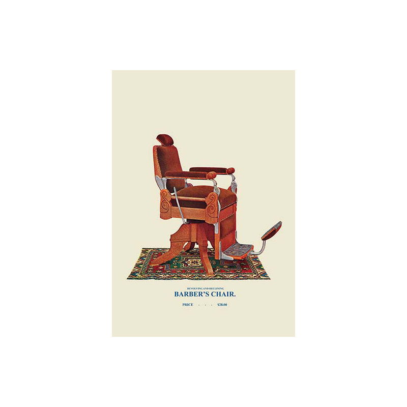 Chaise de barber #53, impression, H 42 po x l 28 po x P 1,5 po