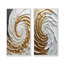 «White and Gold Rose Love Spiral I», ensemble de 2 pièces d'art abstrait spirales murales-1769930368-1769930358