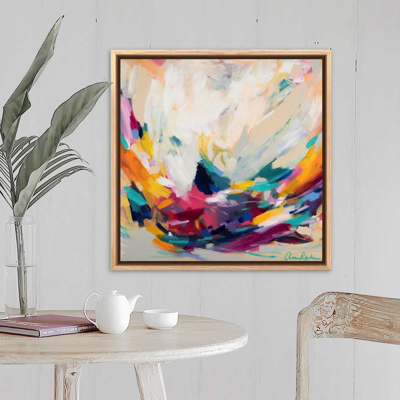 «New Beginnings» par Amira Rahim - reproduction sur toile, Toile avec cadre flottant, H 25,25 po x l 25,25 po, Naturel