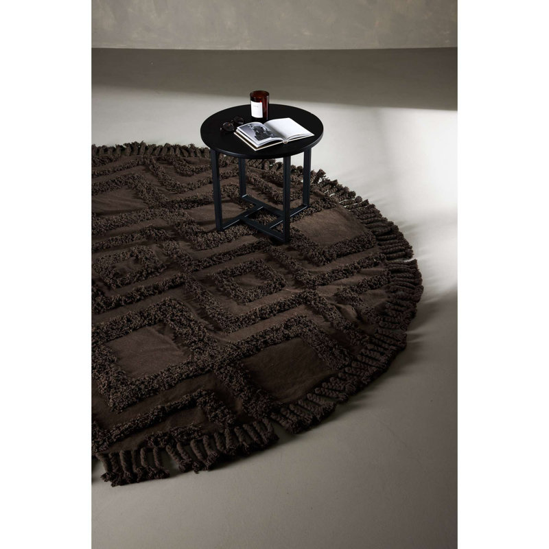 Round No Pattern And Not Solid Colour Hand Woven 200cm X 200cm Area Rug