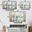 «Blue Window Beachfront View Blooms I» - art mural fenêtres côtières-881850112-881850118