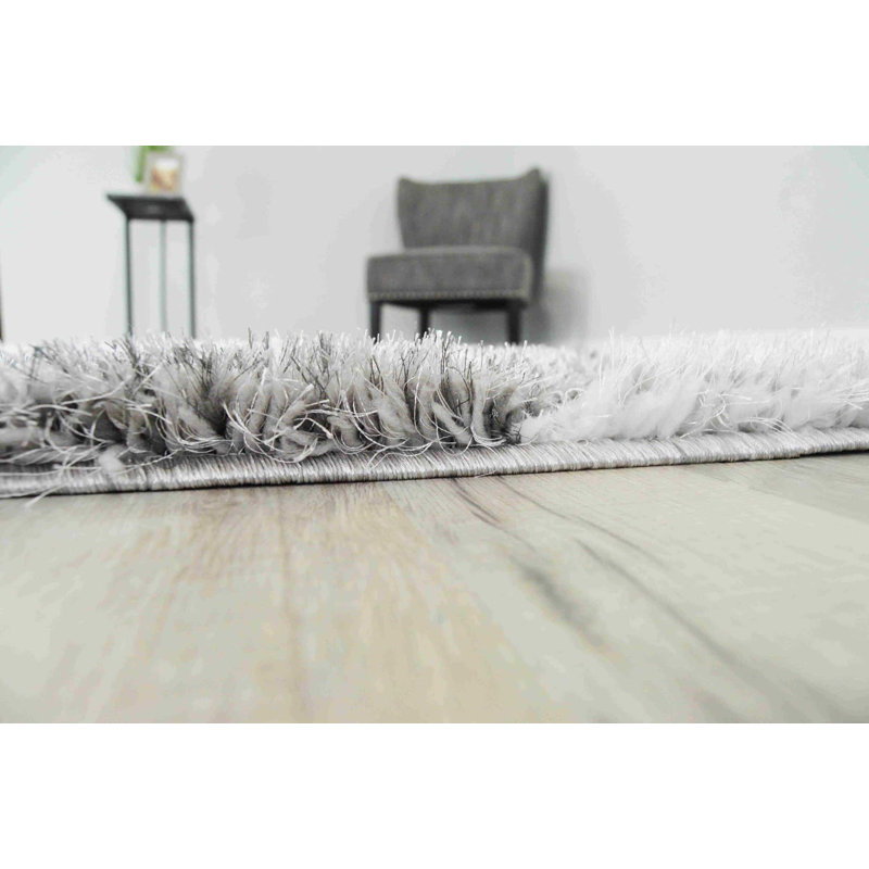 Modern Arriola Shag Abstract Geometric Rug For Living Room Bedroom, Round 6'6"