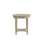 Table d'appoint ronde blanche antique avec pieds tournés et étagère inférieure