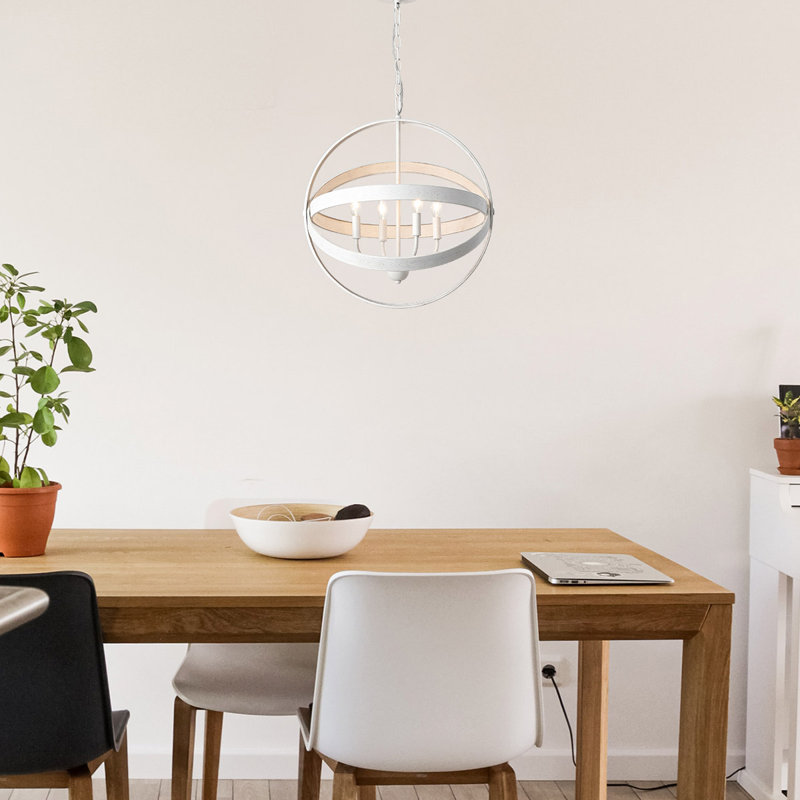 Lustre globe à 3 lumières Derwen, Blanc brossé