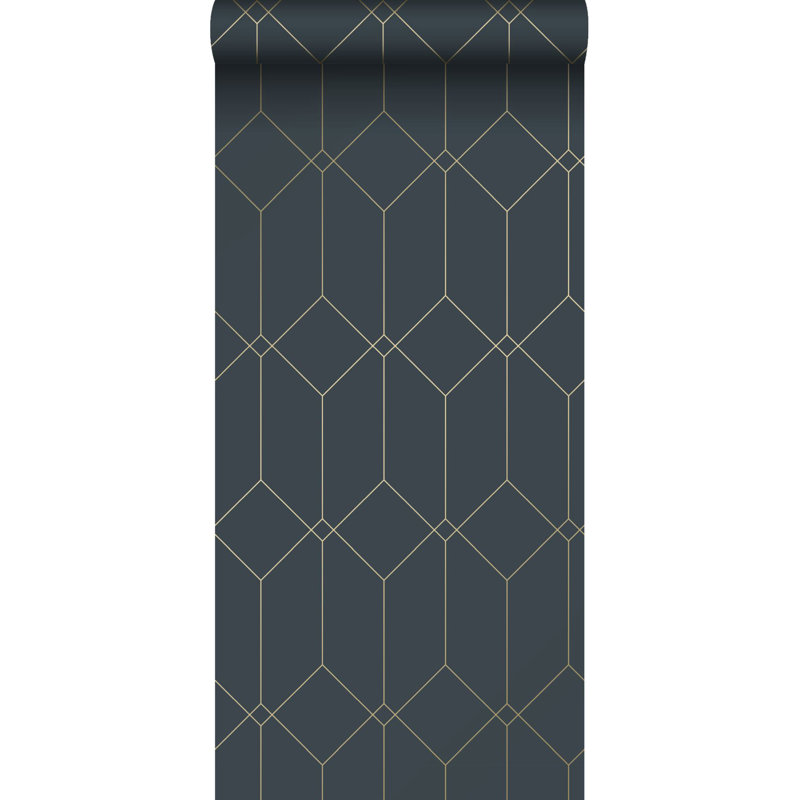 Papier peint L 33 pi x l 20,9 po Croxton, Bleu