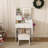 3-Color LED Vanity Mirror With Stool, Dressing Table For Bedroom, 2 Drawers & 5 Storage Cabinets (4 Open + 1 Hidden), Adjustable Lighting-1043308194