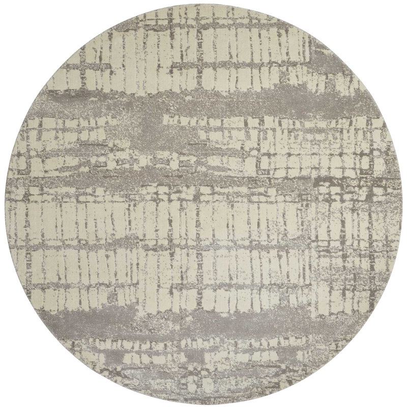 Tapis blanc moderne Cannes, Rond 8 pi