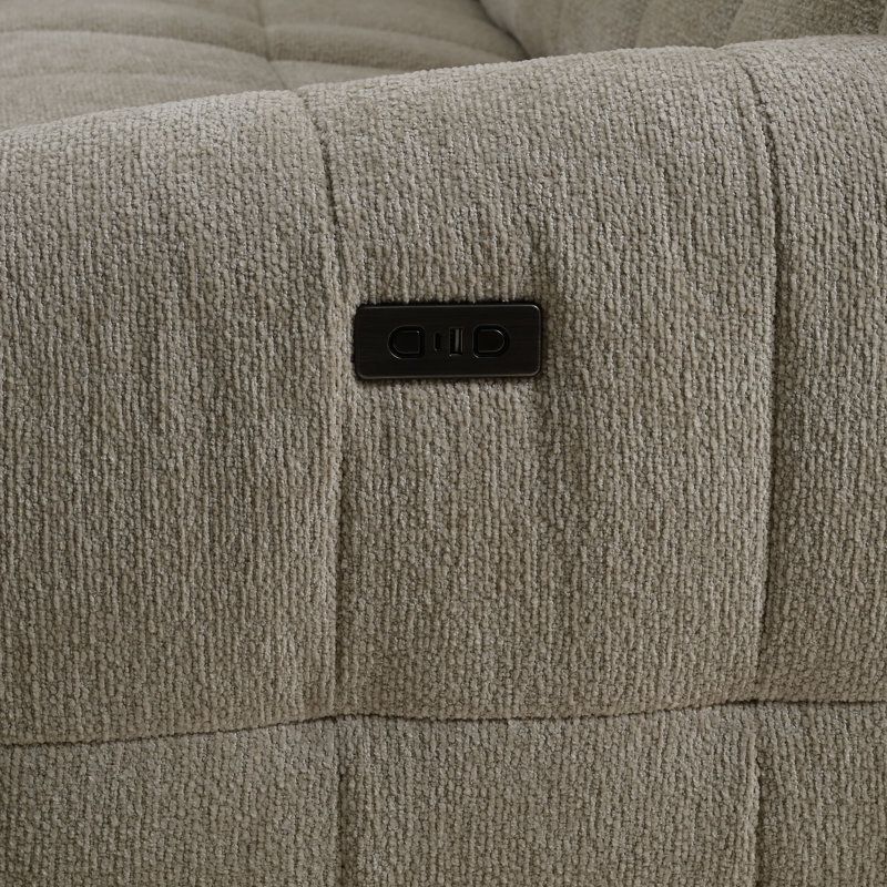 Canapé modulaire inclinable électrique Noemi, Chenille beige