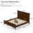Mid-Century Modern Solid Wood Platform Bed with Cross-patterned Headboard-612561342-612561343