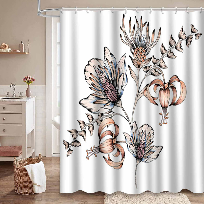 Rideau de douche avec 12 crochets, L 72 po x l 72 po