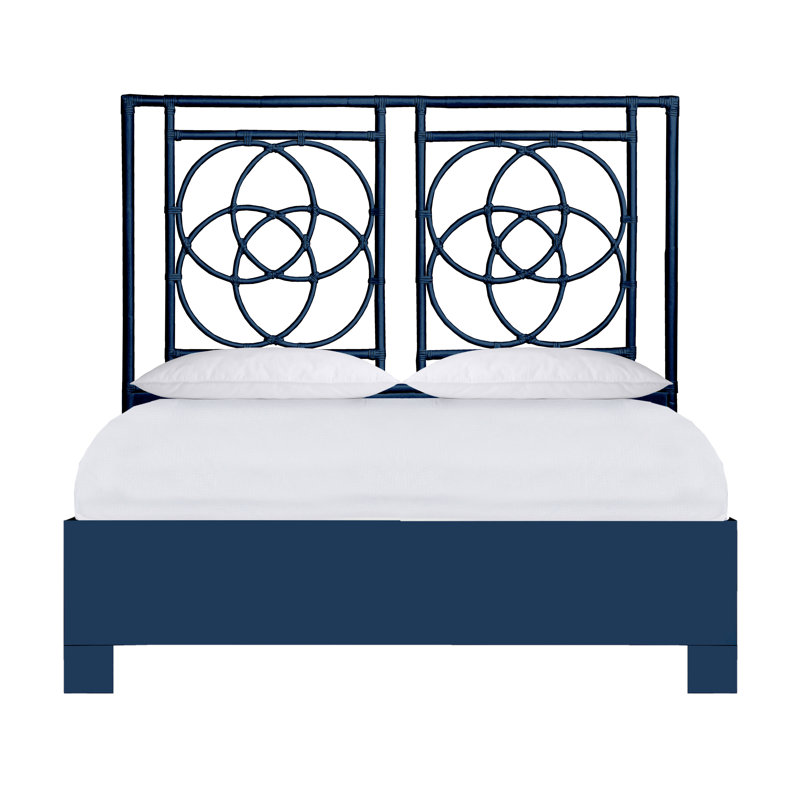 Lit plateforme Emilia, Grand, Bleu marine