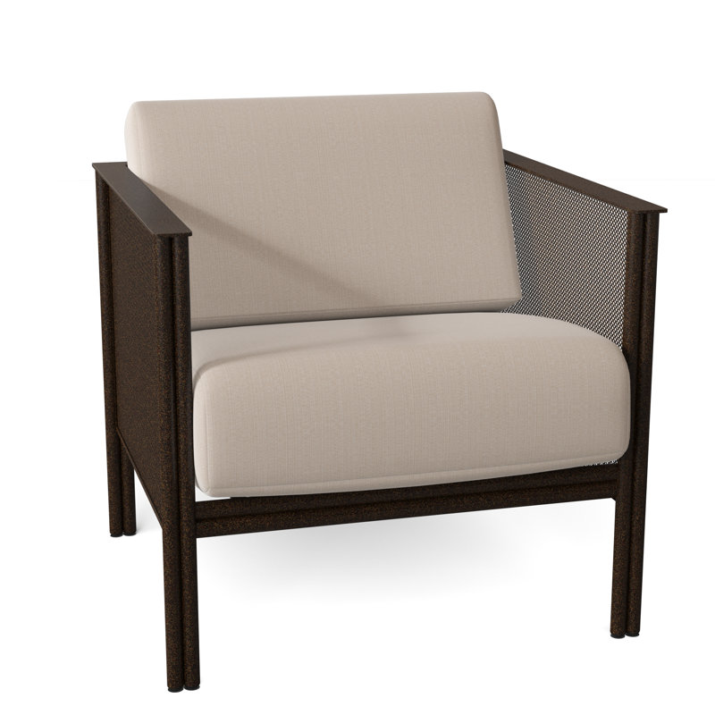 Jax Outdoor Lounge Chair, Weathered White, Linen Antique Beige Sunbrella®