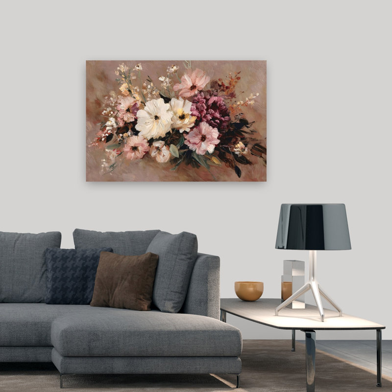«Elegant Bouquet I Delicate Elegant Organic Nature», reproduction d'art, 32" H x 48" W