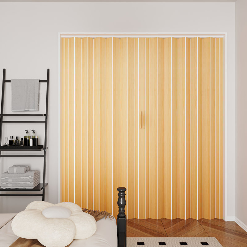 79'' Hollow Double Pane Accordion Door, Oak
