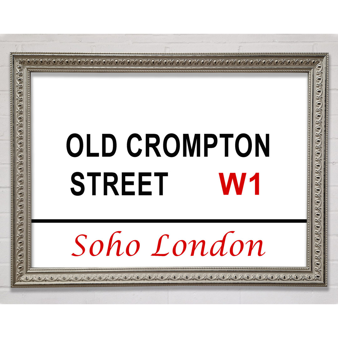 Old Crompton Street Signs - Einzelne Bilderrahmen Kunstdrucke