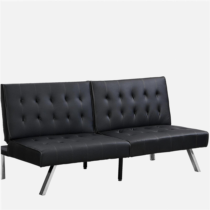 sofa bed black pvc