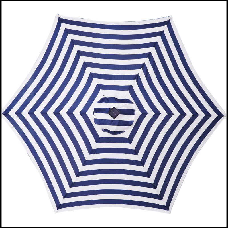 Parasol d'extérieur avec bouton poussoir inclinable et manivelle