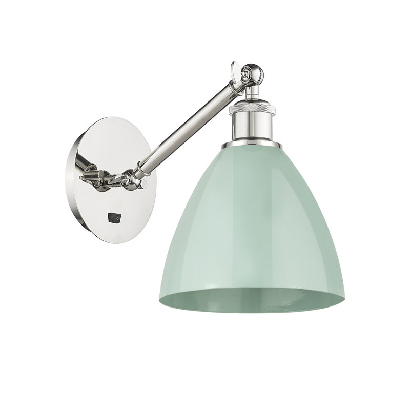 Armed Sconce, Seafoam, Polished Nickel