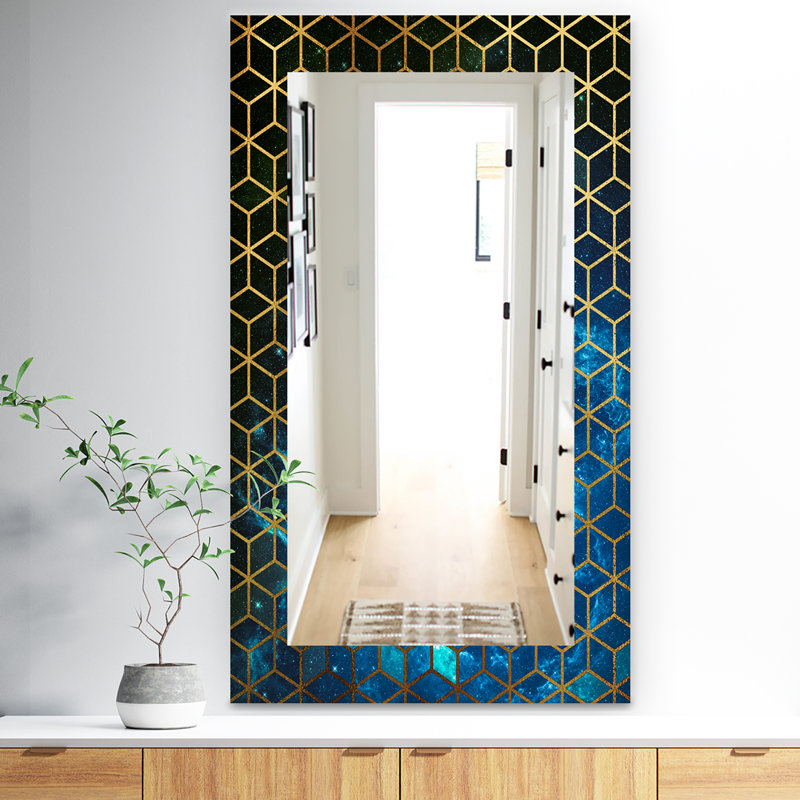 Mirror, 32" H x 24" W, Blue/Gold