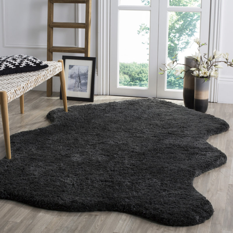 Godeleine Shag Hand Woven Performance Solid Color Rug, Rectangle 4' x 6'
