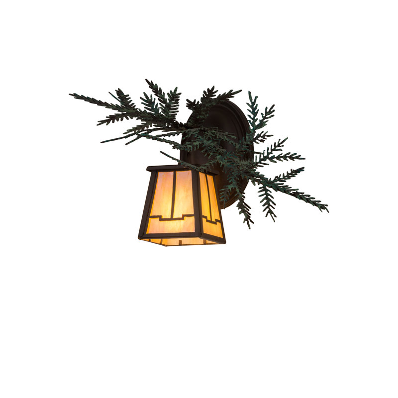Ullery Wall Light, 9" H x 14.5" W x 11" D, Amber