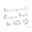 6-Piece Bathroom Hardware Set TALARA with Towel Bars and Hooks-2097127830