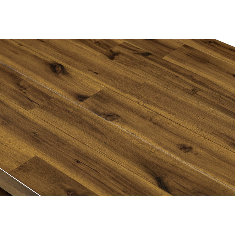 Console multimédia à 3 tiroirs en bois d'acacia massif de 60 pouces, Mocha