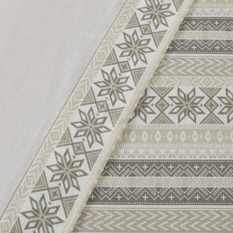 Twin Gray and Taupe Cotton Flannel Bedding Set