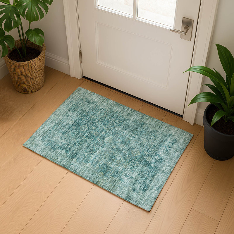 Premium Machine Washable Otte AMF1773 Border Rug, Rectangle 1'8" x 2'6"