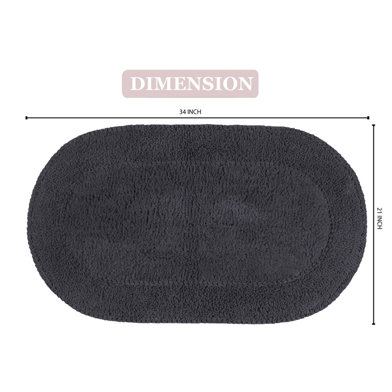 Tapis pour salle de bain 100% coton Double Ruffle Collection, L 21 po x L 34 po, Gris