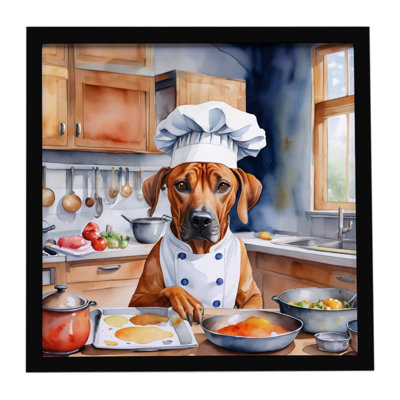 Rhodesian Ridgeback The Chef Framed Metal Print