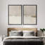 Paysage minimaliste «Œuvre abstraite grunge beige beige, images murales simples minimalistes neutres, impression sur toile encadrée, 2 pièces»-92285391-92285392-119463607