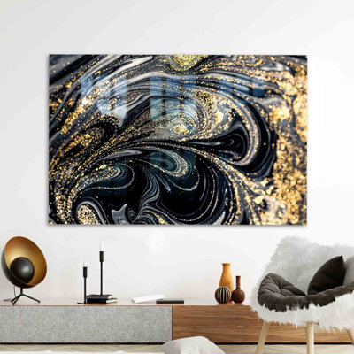 Abstrait art mural moderne en verre pour une décoration intérieure unique et une décoration intérieure élégante