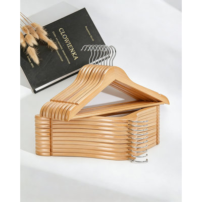 20-Pack Wooden Hangers, Sturdy And Durable, Suitable For Wardrobes, Jackets, Bridesmaid Dresses, Wedding Dresses