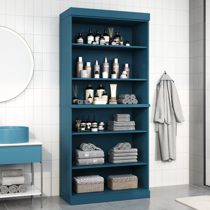 Armoire de rangement 100% en bois massif Palace Imports, tablettes réglables, hauteur 71,5 po, Bleu sarcelle
