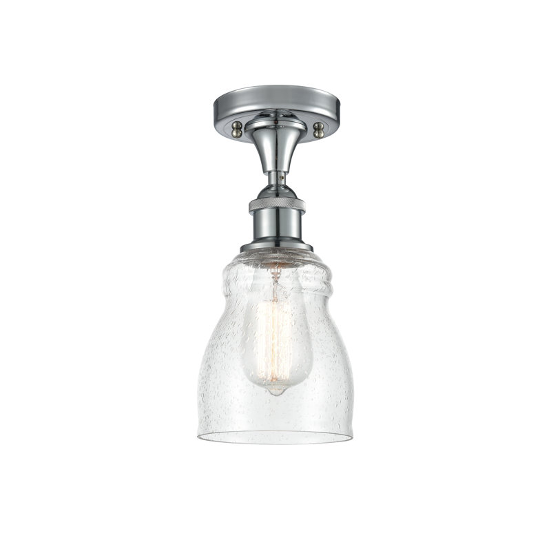 Plafonnier semi-encastré 4,5 po 1 lumière Mccarver, Ampoule DEL 6 watts Vinage, Grainé, Chrome poli