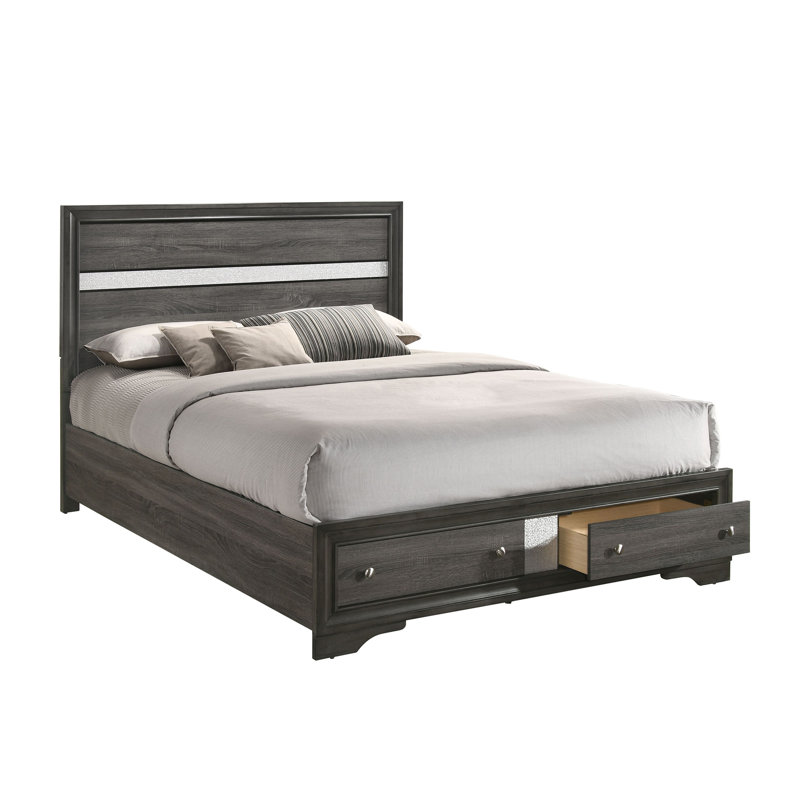 Karry Grey Platform Storage Bed