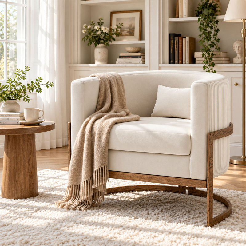 Fauteuil Shelbi 31Cm W, Velours lierre, Gold