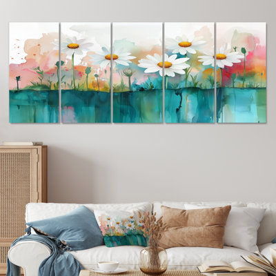 Minimalisme marguerites fleur dans le désert Blossom I - marguerites Wall Art - ensemble de décoration murale traditionnelle