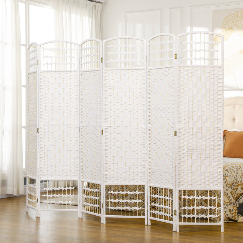 Cloison en bois massif Alaudin, 6, H 67 po x l 94,5 po x P 0,5 po, Blanc