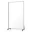 Grand miroir suspendu carré noir de 67 po x 40 po avec cadre en métal et roues mobiles, idéal pour la chambre à coucher, le salon, le plancher surdimensionné argenté haute définition à réglages multiples