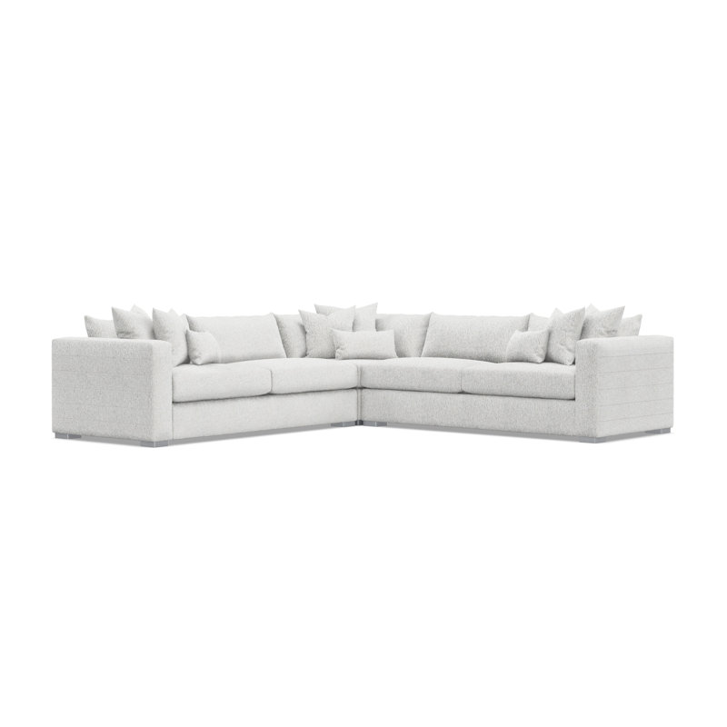 Sectional, Cream Polyester, 32.5" H x 120.5" W x 120.5" D