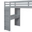 Lit mezzanine gris avec tablettes énormes, bureau fonctionnel, éclairage à DEL - Taille élégante et sécuritaire avec suffisamment d'espace de rangement pratique-454009815-454009817
