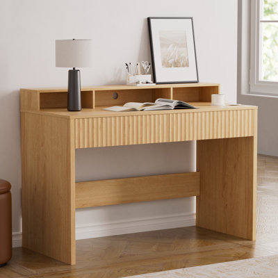 Bureau de direction 47 "cannelé avec tablette de rangement