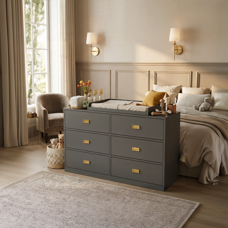 grey dresser changing table Amazon.com : Glaf Baby Changing Table with 6 Storage Drawers and Pad Topper Modern Diaper Change Station Changing Table Dresser for Newborn Baby and Infant (Grey) : Baby