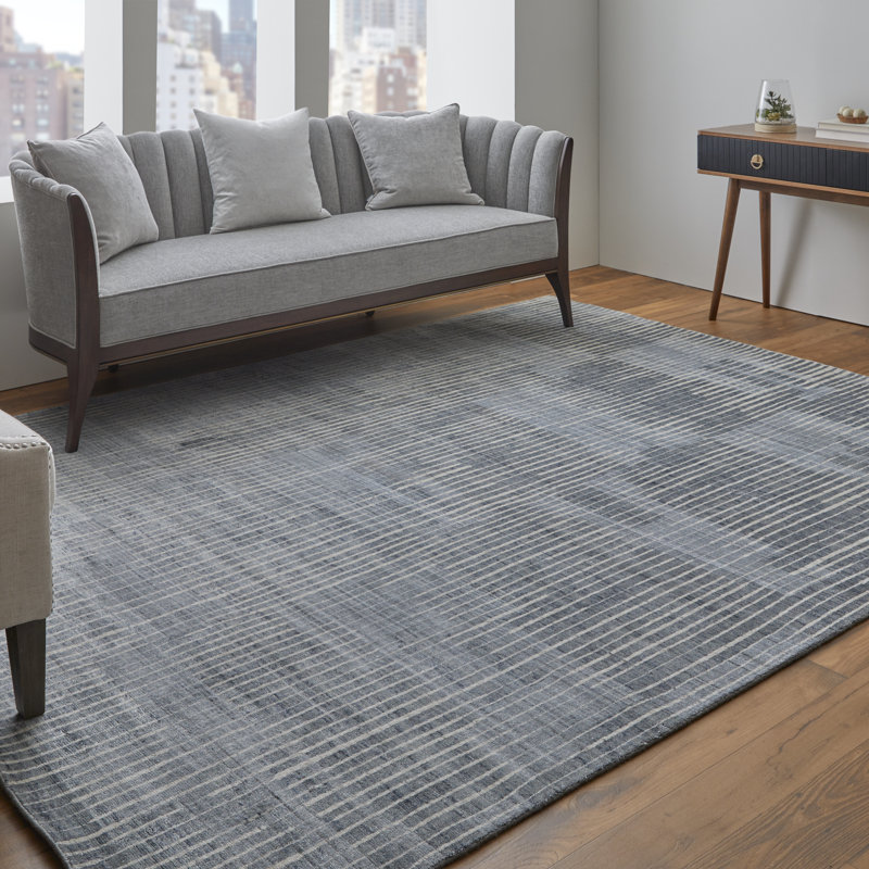 Eastfield Abstract Area Rug in Blue, Rectangle 9' x 12'