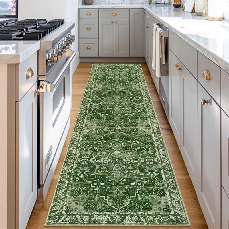 Area Rug, Polyester, Green